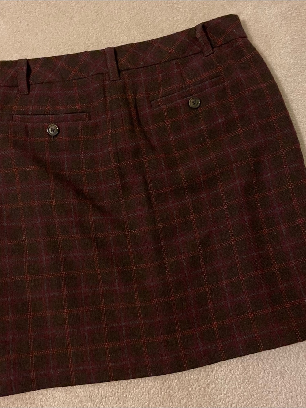 Eddie Bauer Y2K plaid preppy wool blend mini skirt-size 8 NWOT - Picture 3 of 6